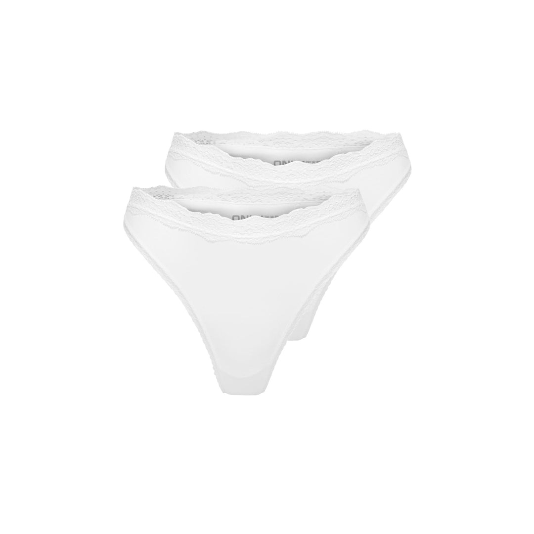 ONLY - 2-PAK TRUSSER - VICKY LACE CHEEKY BRIEF 15354410 - BRIGHT WHITE