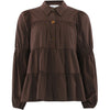 CONTINUE - SKJORTE - SANNA GOLD BUTTONS 15085 - DARK BROWN