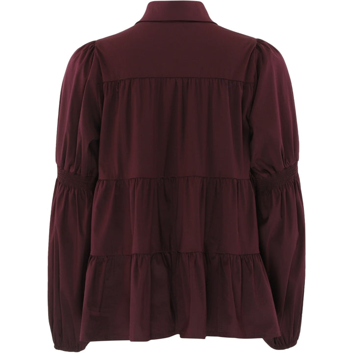 CONTINUE - SKJORTE - SANNA GOLD BUTTONS 15085 - BORDEAUX