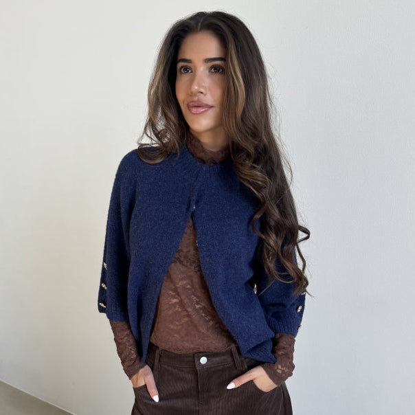 CONTINUE - CARDIGAN - ANNA 15070 - BLUE