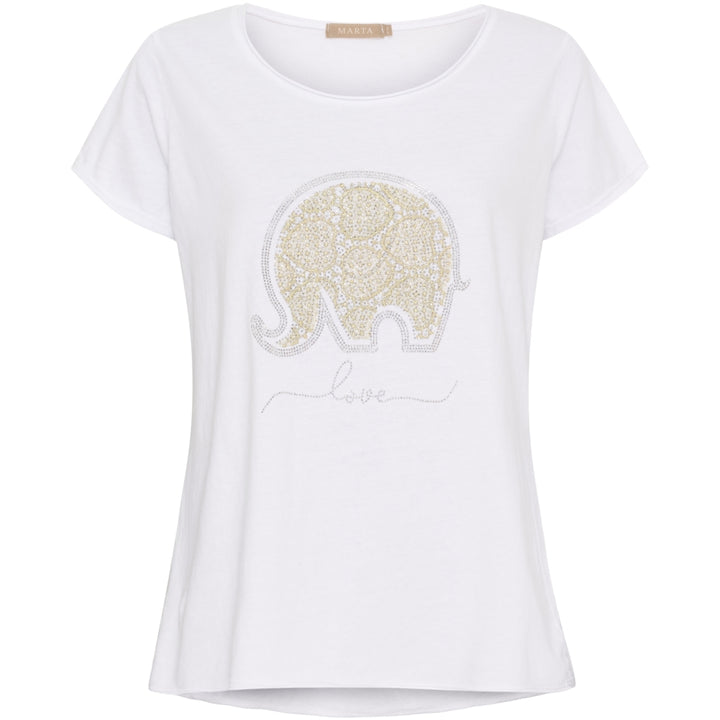 MARTA DU CHATEAU - T-SHIRT - MARIE 1535 - WHITE LOVE ELEPHANT