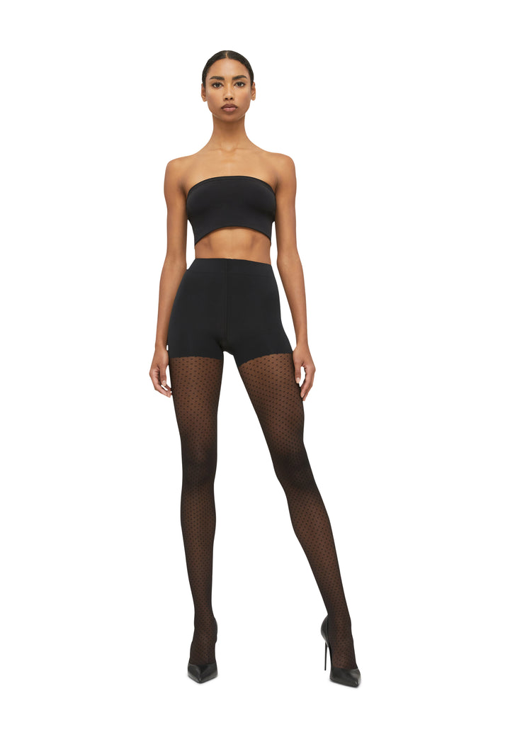 WOLFORD - STRØMPEBUKSER -Control Dots Tights - 14984 - 7005 black