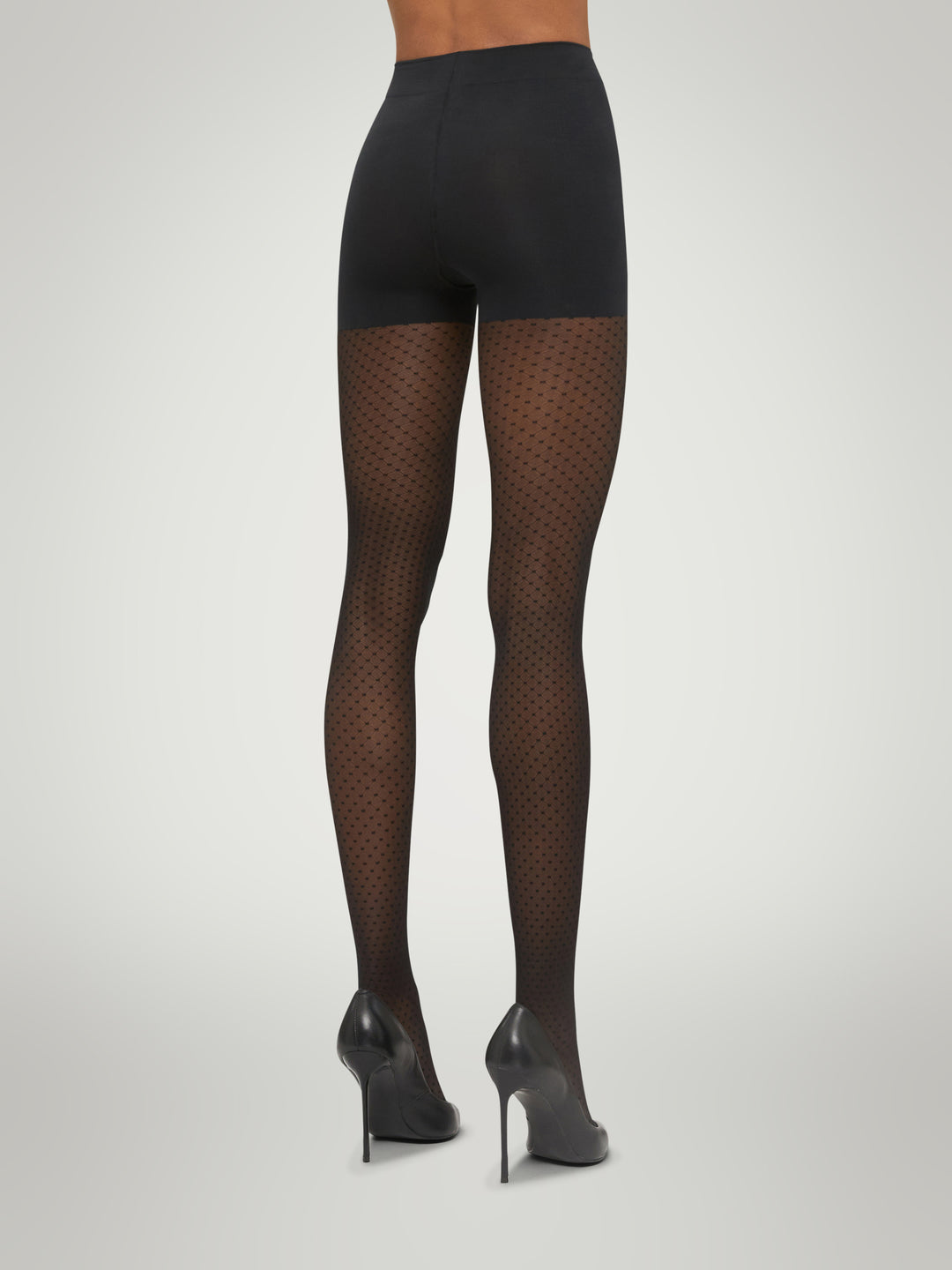WOLFORD - STRØMPEBUKSER -Control Dots Tights - 14984 - 7005 black