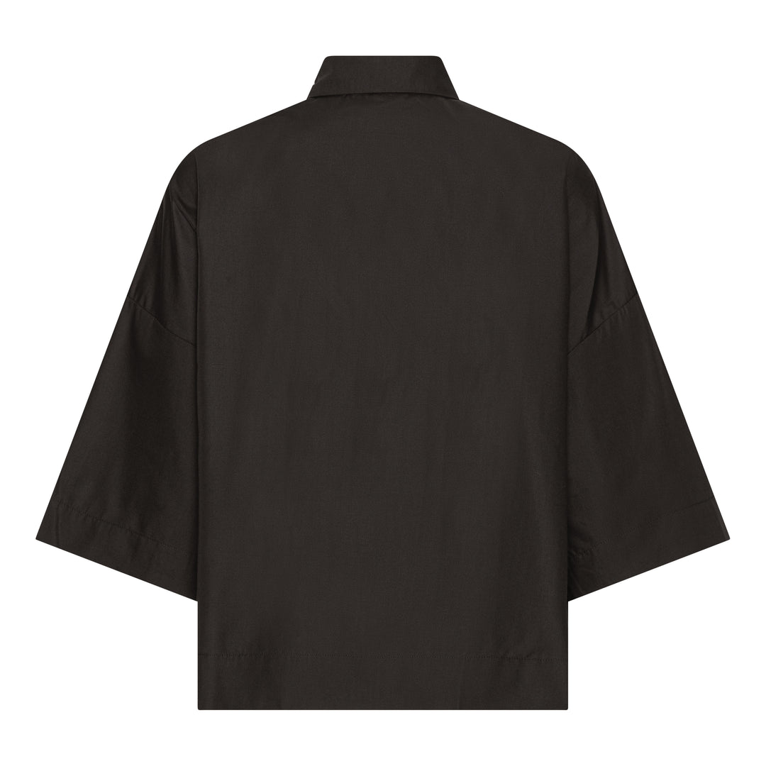CONTINUE - SKJORTE - KLARA 15039 - BLACK/GOLD BUTTONS
