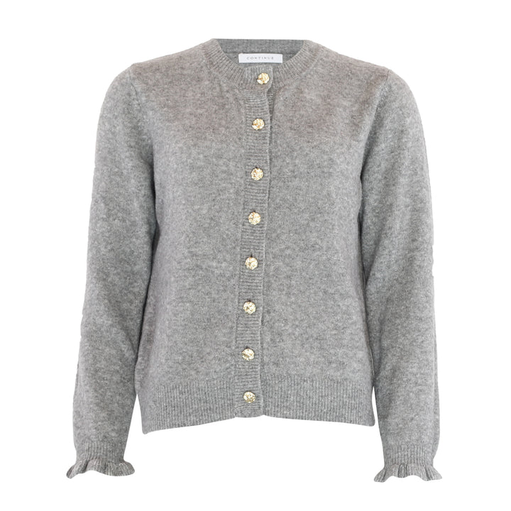CONTINUE - CARDIGAN - SISSE GOLD 14896 - GREY