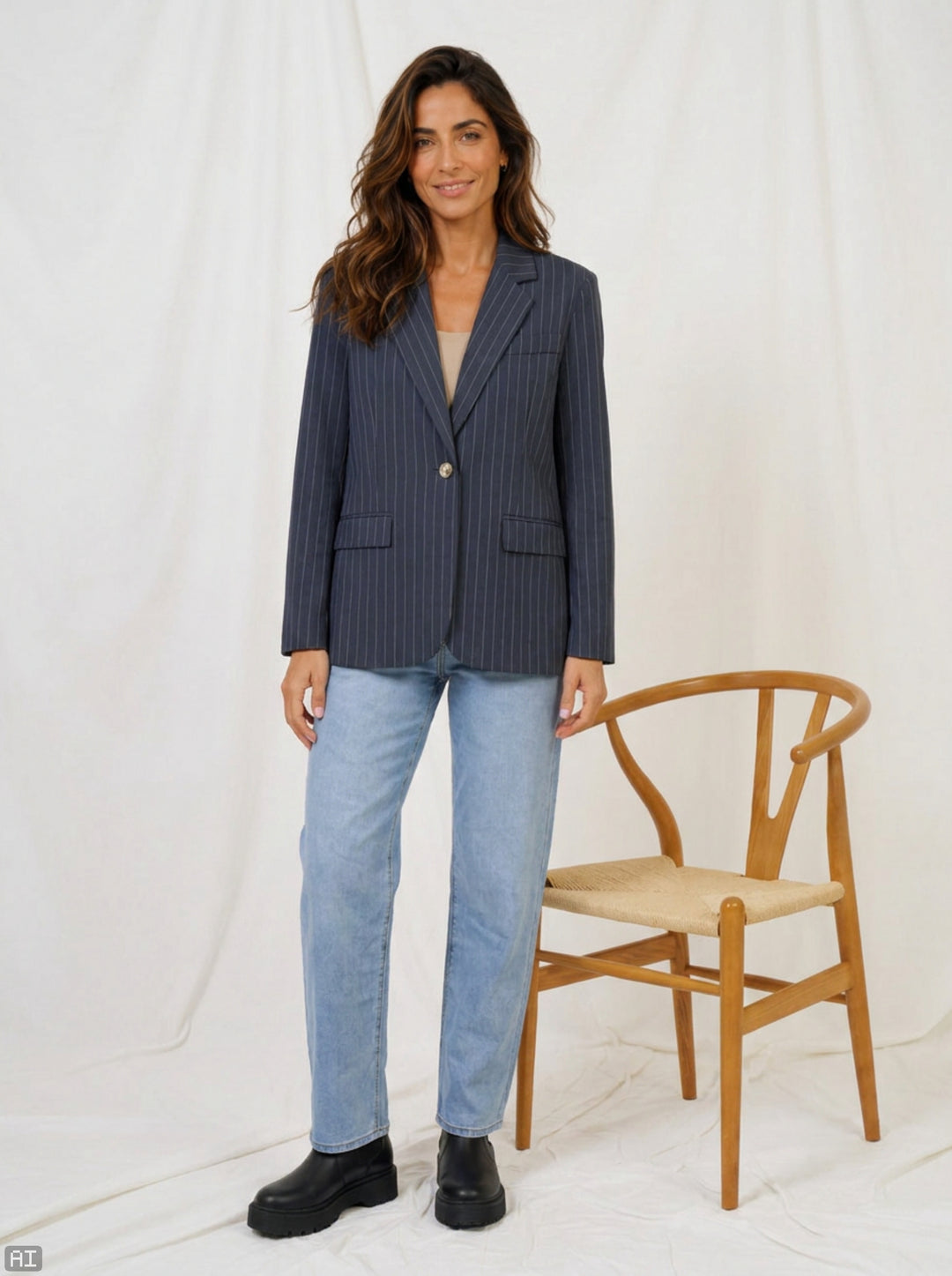 MARTA DU CHATEAU - BLAZER - DUSK - 15502NF -  navy8