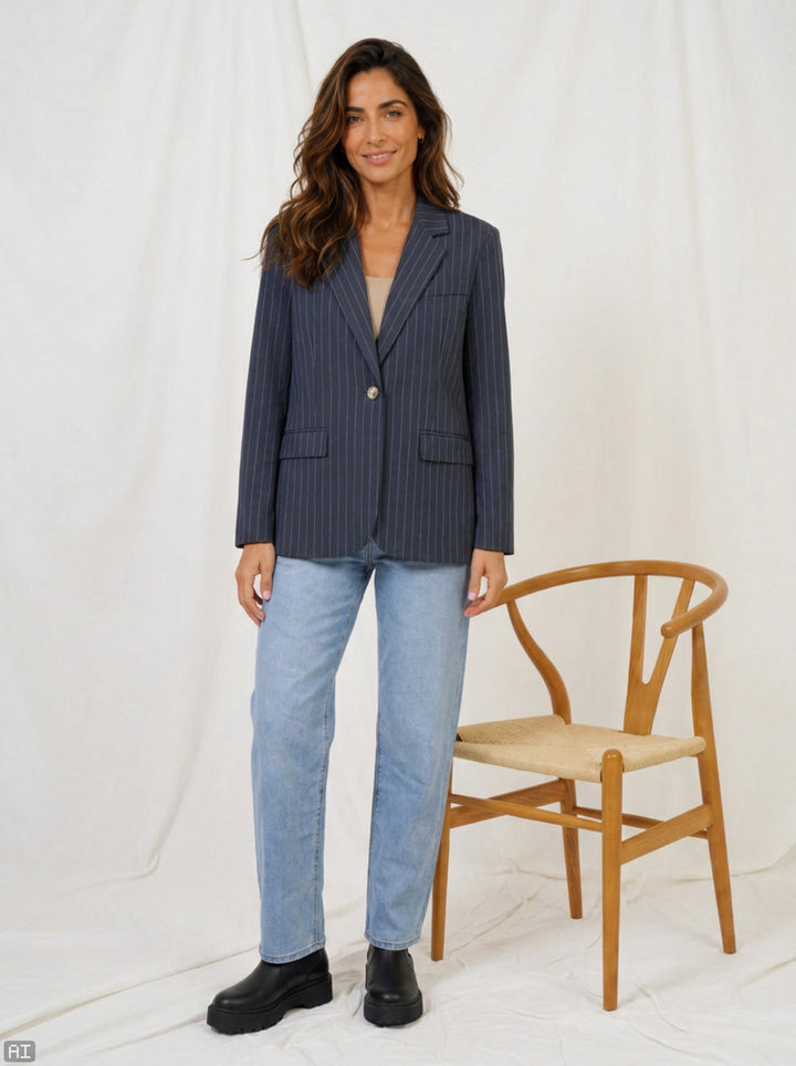 MARTA DU CHATEAU - BLAZER - DUSK - 15502NF -  navy8