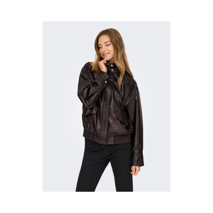 ONLY - BOMBERJAKKE - JULIA FAUX LEATHER 15373024 - CHOCOLATE TORTE