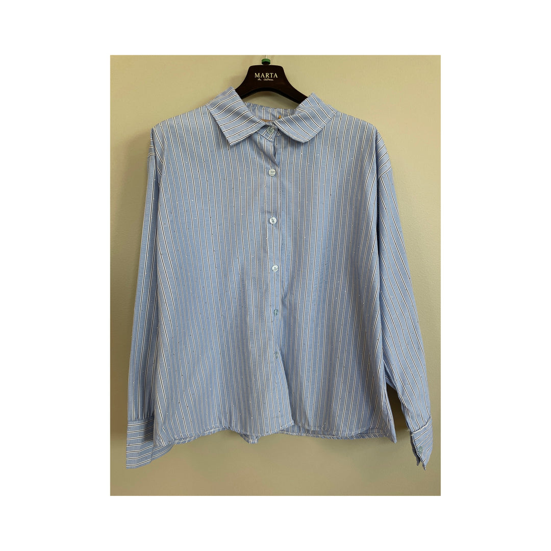 MARTA DU CHATEAU - SKJORTE - VELOURA 8199 - BLUE STRIPE
