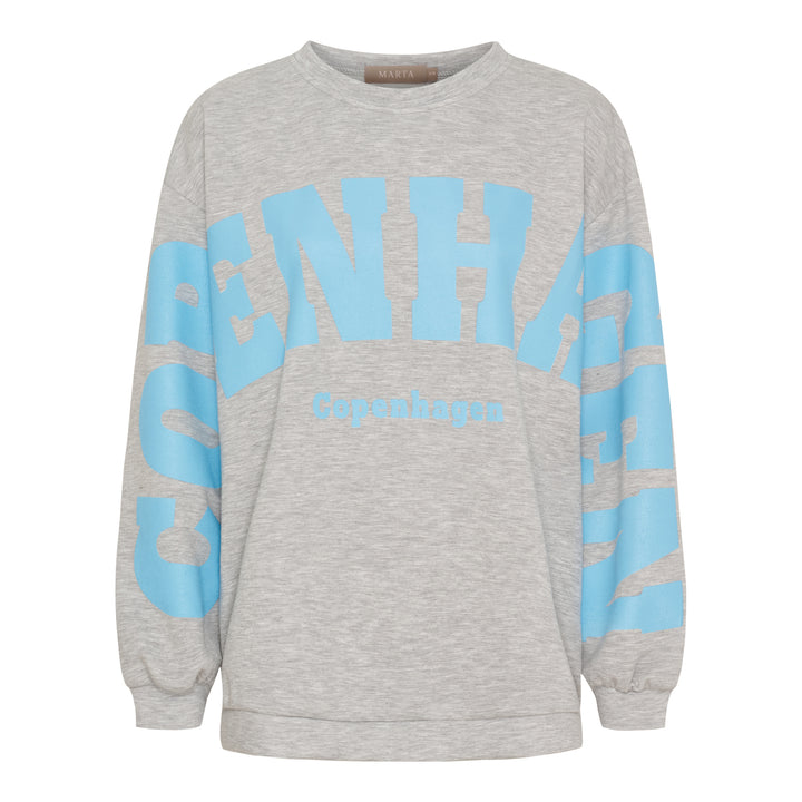 MARTA DU CHATEAU - SWEATSHIRT - HIBISCUS 22659 - GREY/SKYBLUE