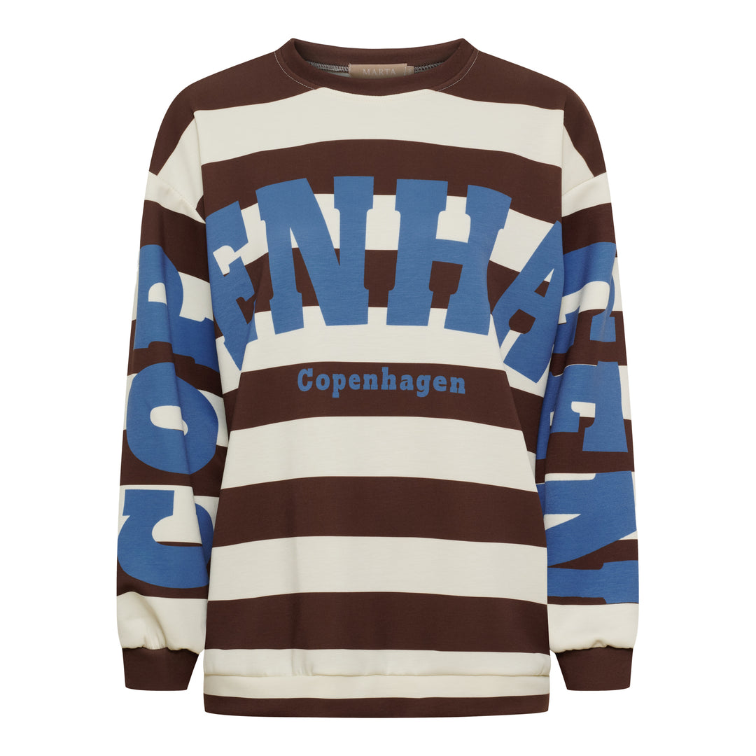 MARTA DU CHATEAU - SWEATSHIRT - NERINA - 22659S - CHOCO/JEANS BLUE