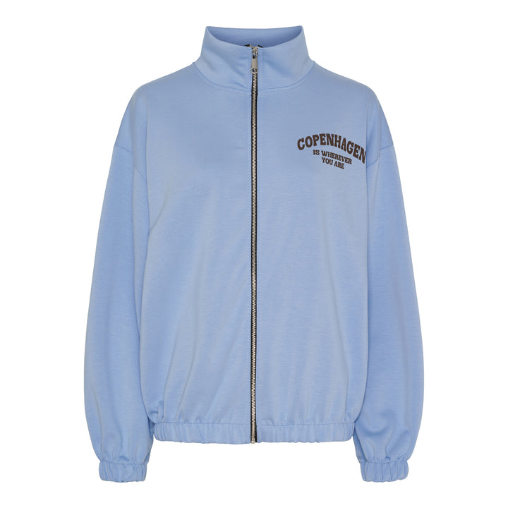 MARTA DU CHATEAU - CARDIGAN - NETE 22669 - SKY BLUE/BROWN