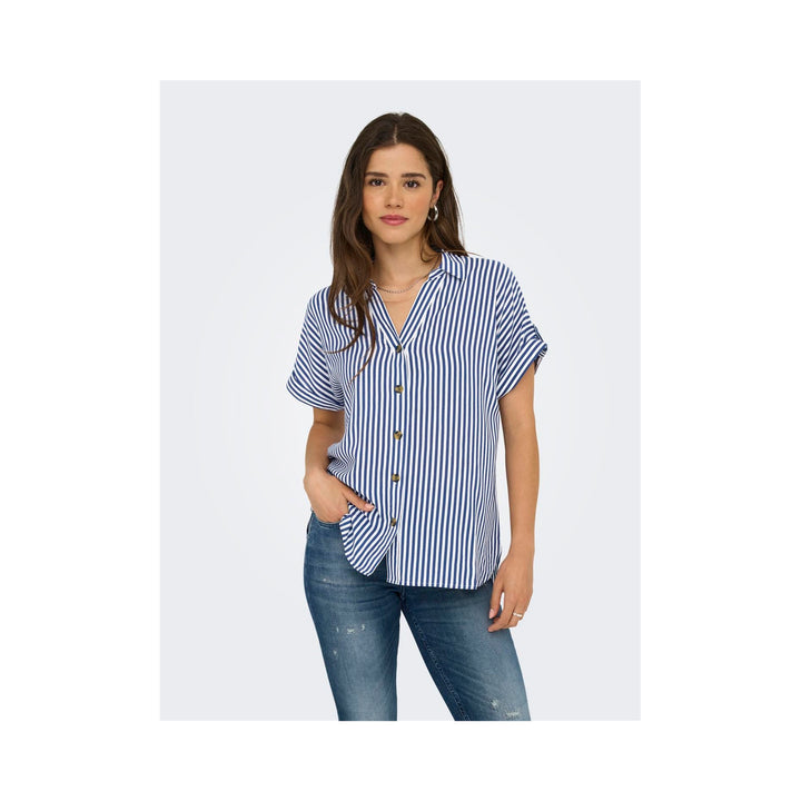 ONLY - SKJORTE - YASMIN 15348758 - PEACOAT STRIPES/WHITE