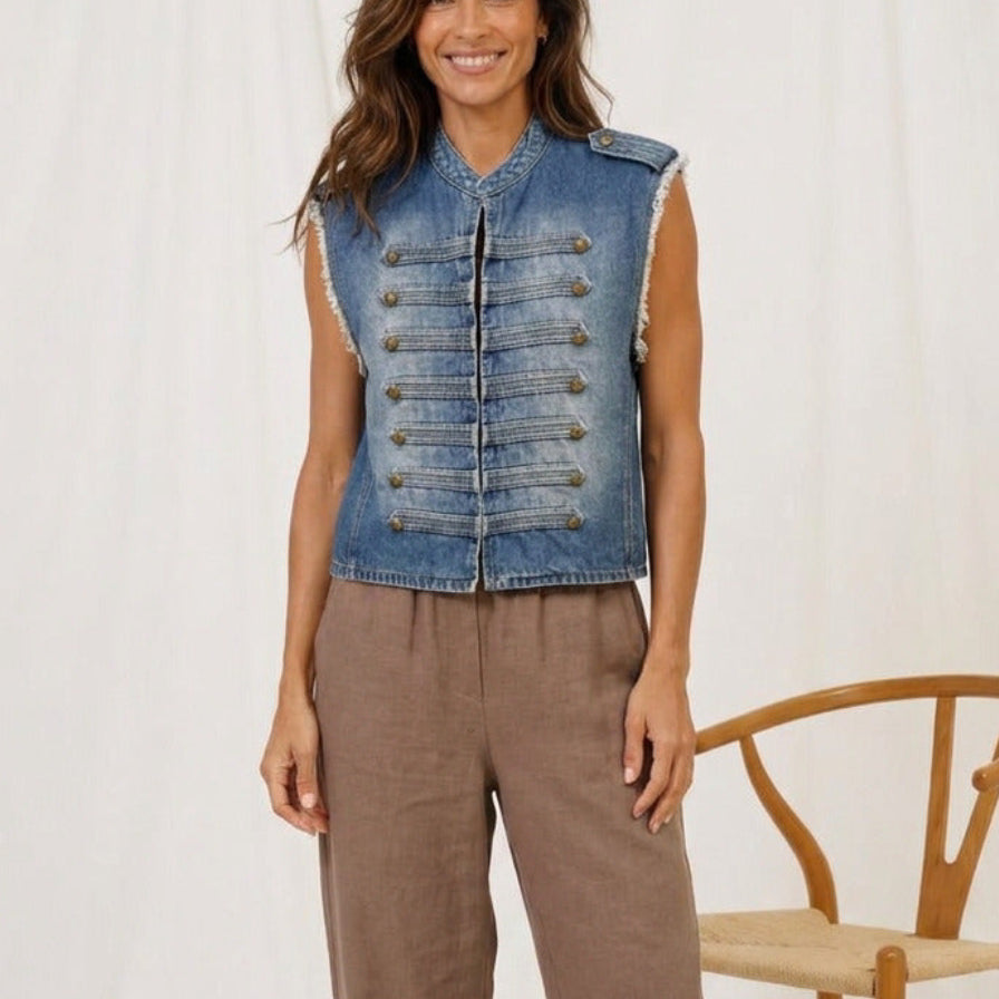 MARTA DU CHATEAU - VEST - HOLIDAY - 268678 - DENIM