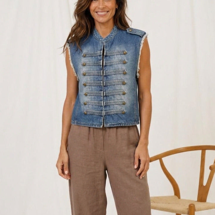 MARTA DU CHATEAU - VEST - HOLIDAY - 268678 - DENIM