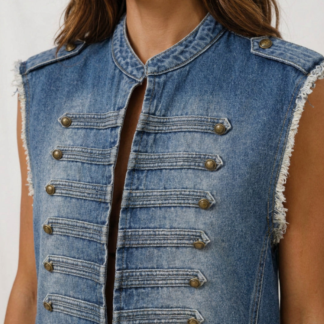 MARTA DU CHATEAU - VEST - HOLIDAY - 268678 - DENIM