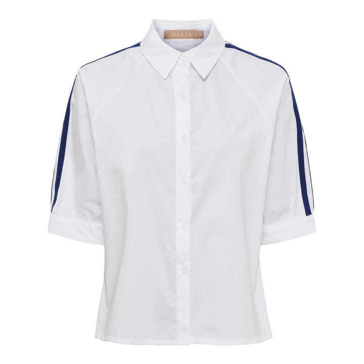 MARTA DU CHATEAU - SKJORTE - BAMBI - 268819 - WHITE/NAVY