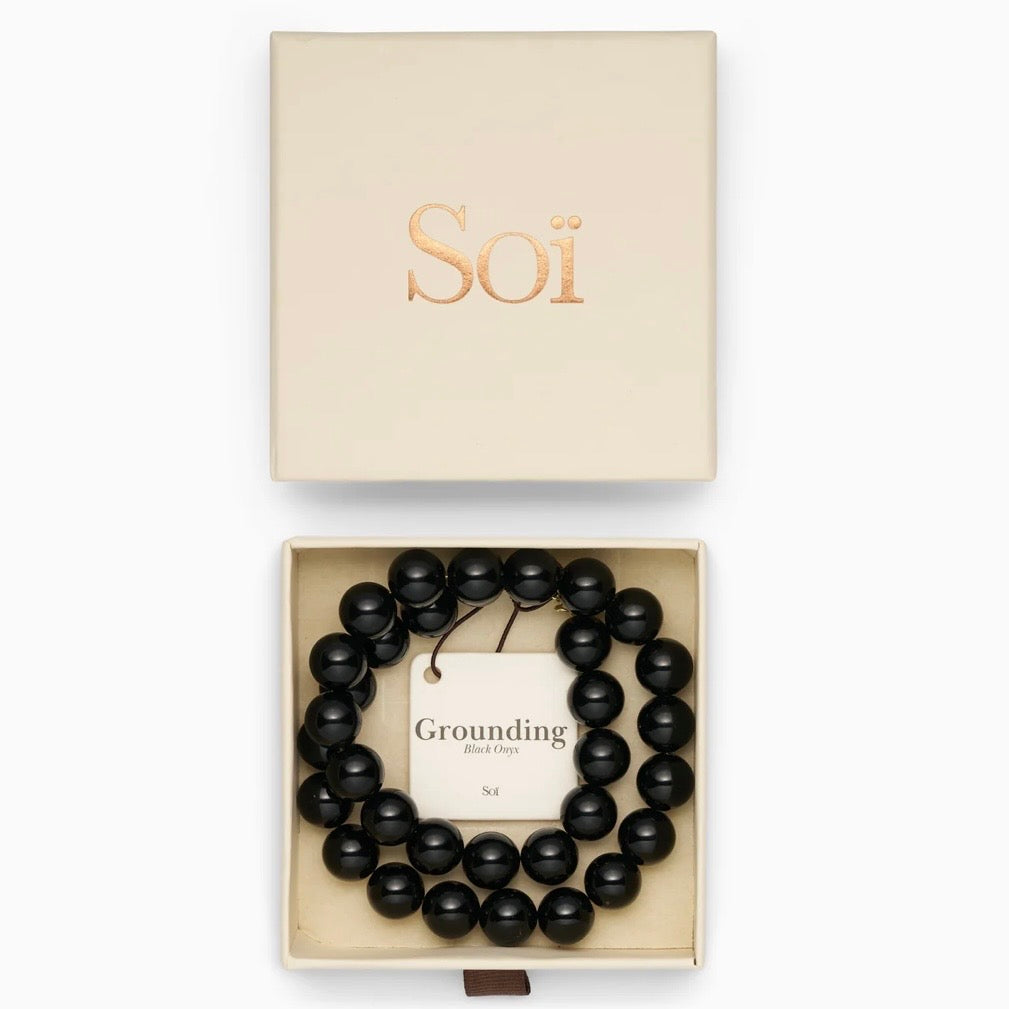 SOÏ - KRYSTAL HALSKÆDE - FARO - CHUNKY SORT ONYX