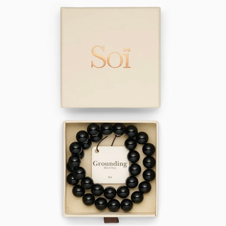 SOÏ - KRYSTAL HALSKÆDE - FARO - CHUNKY SORT ONYX