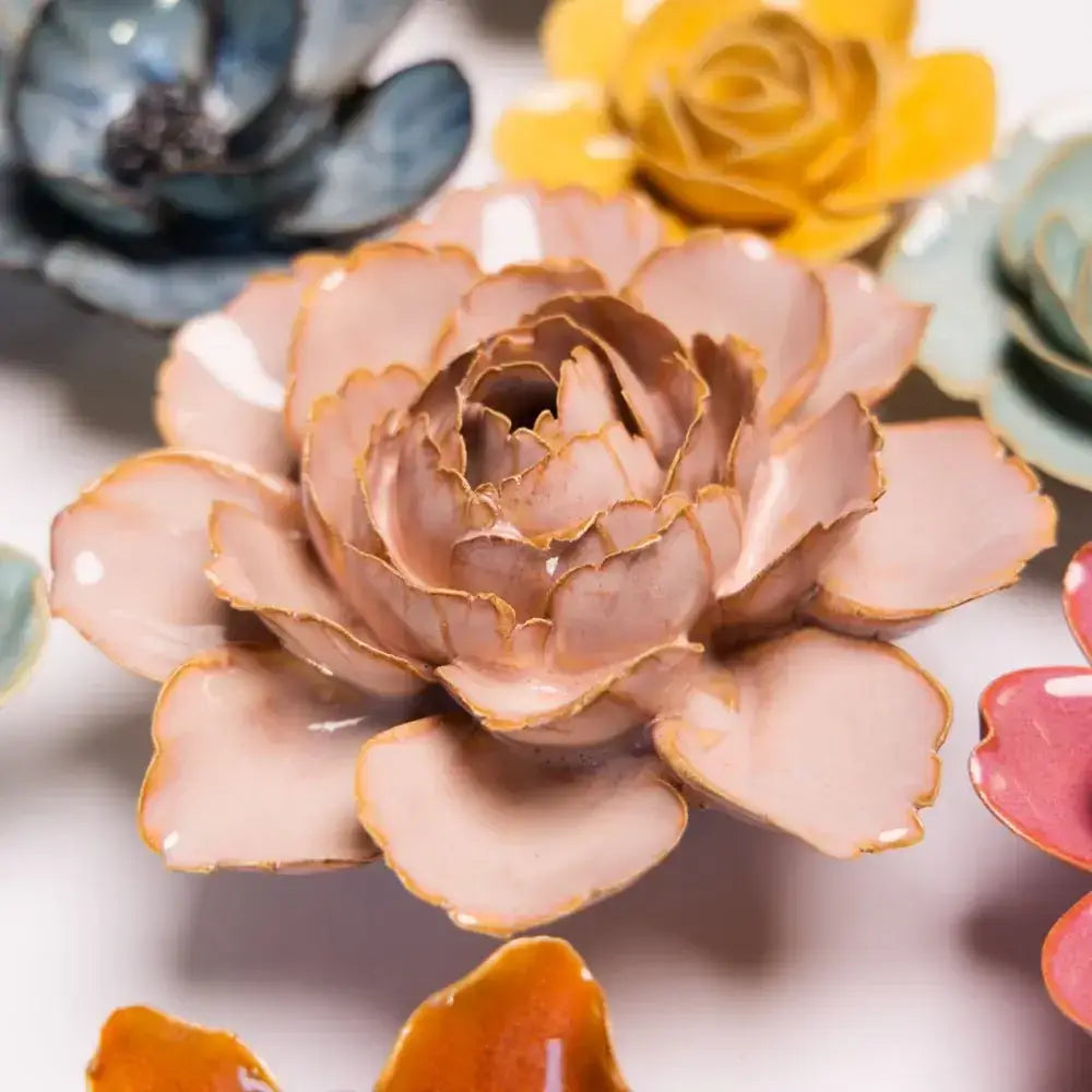CHIVE CERAMICS - KERAMISK VÆGBLOMST - ROSE PINK CAMELLIA