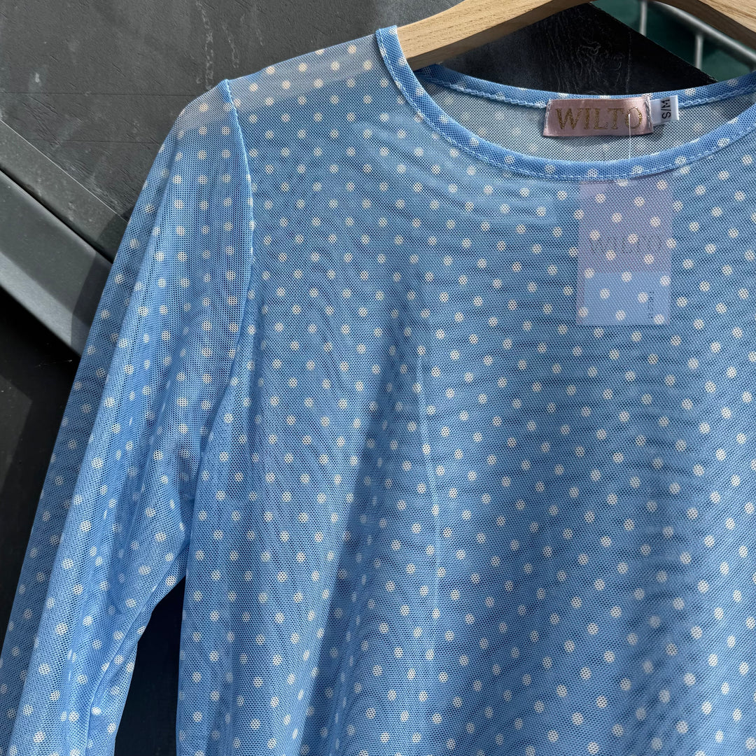 THREE M - MESH BLUSE - CH2606 - LIGHT BLUE