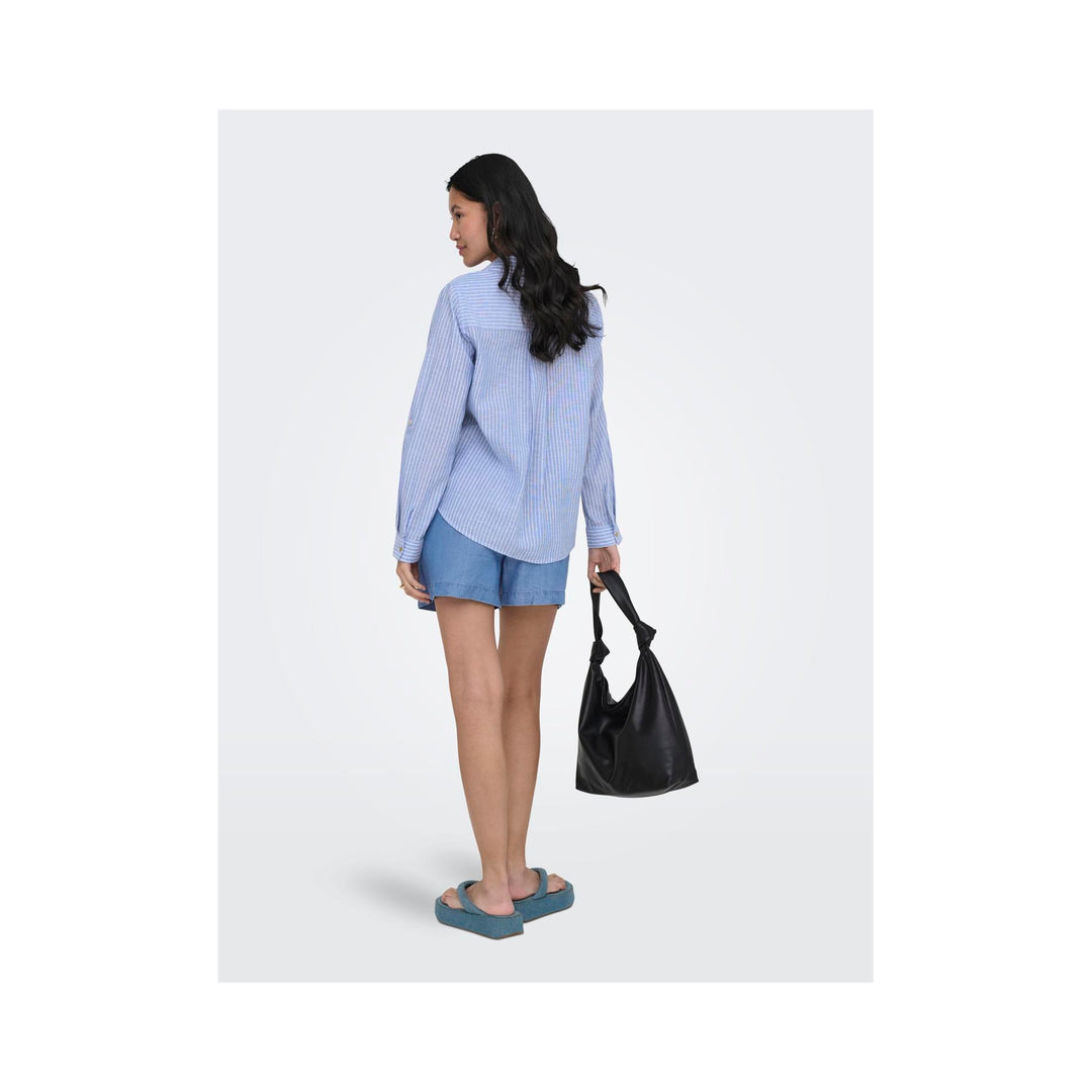ONLY - SKJORTE - WENDY 15355352 - CASHMERE BLUE/WHITE STRIPES