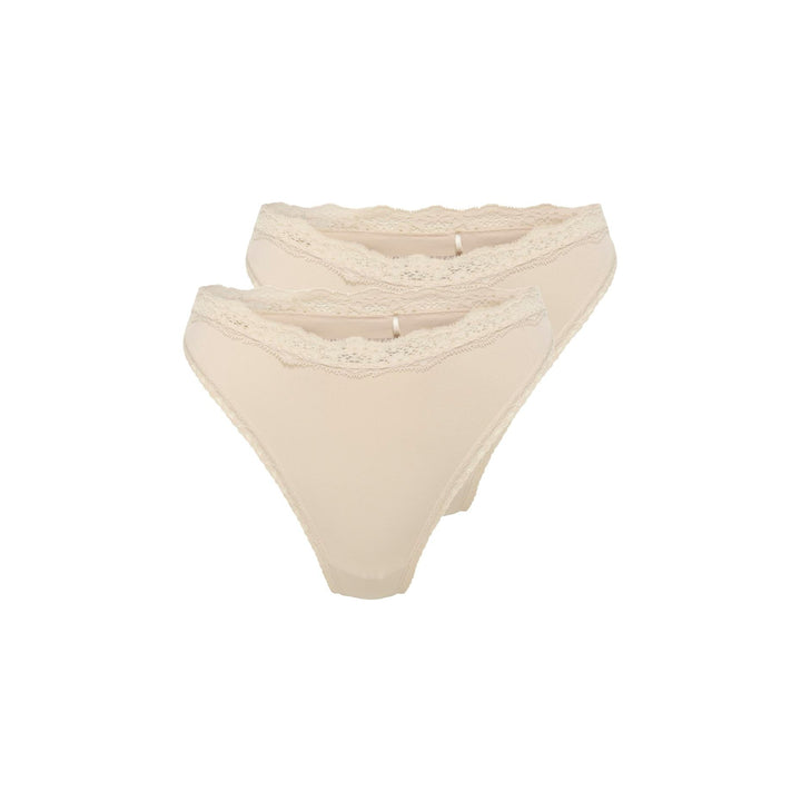 ONLY - 2-PAK TRUSSER - VICKY LACE CHEEKY BRIEF 15354410 - PEACH TAFFY