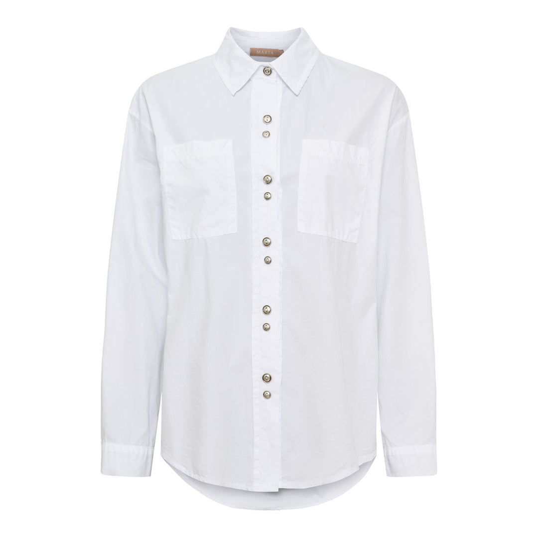 MARTA DU CHATEAU - SKJORTE - CITRINE - 68870 - WHITE