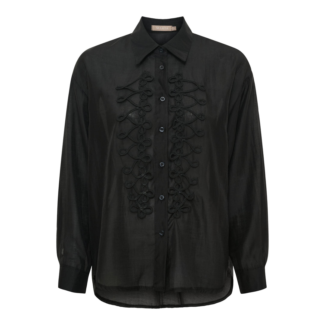 MARTA DU CHATEAU - SKJORTE - SECRET 68974 - BLACK