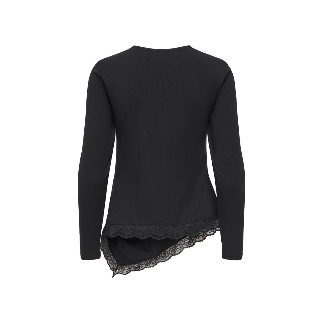 ONLY - BLUSE - LIVE LOVE RUCHING 15385111 - BLACK/LACE