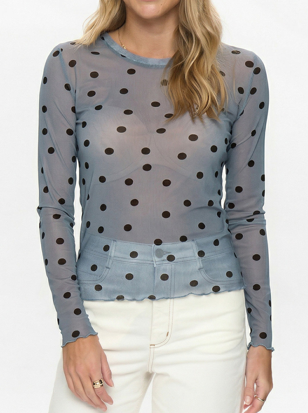 NUMPH - MESH BLUSE - SINE - 707155 - 3167 FLOATY BLUE
