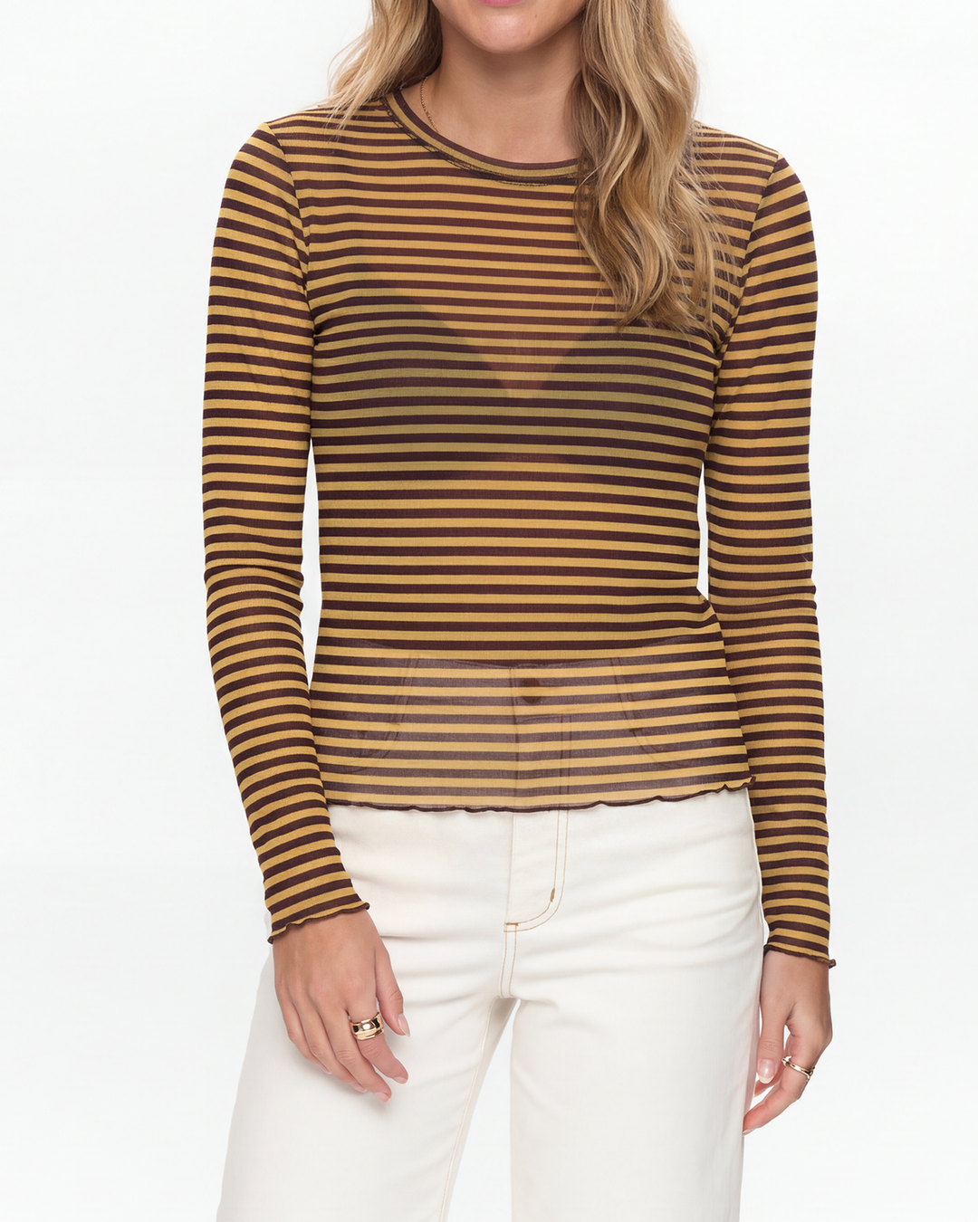 NUMPH - MESH BLUSE STRIP - SINE - 707994 - sahara sun 1078