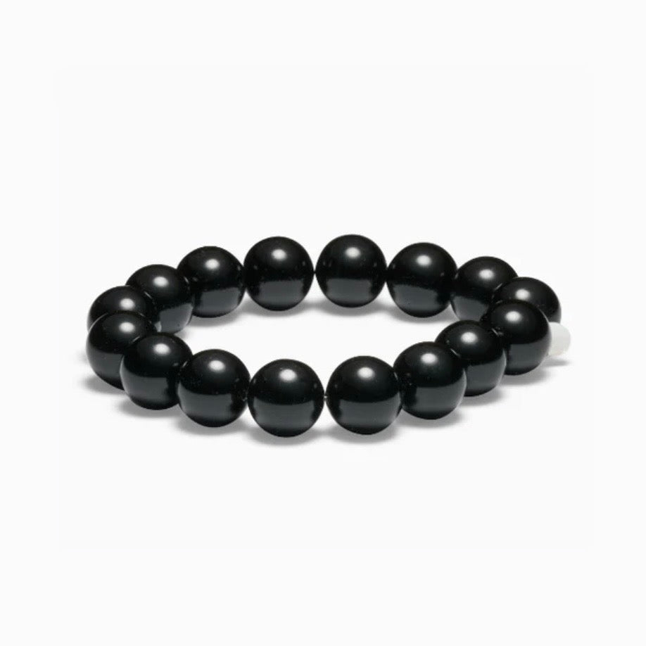 SOÏ - KRYSTAL ARMBÅND - CHUNKY SORT ONYX 12 MM.