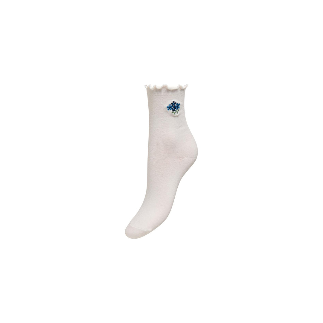 ONLY - STRØMPE - MINA 15383453 - CLOUD DANCER/EMB. FLOWERS