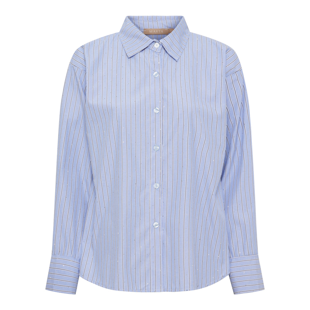 MARTA DU CHATEAU - SKJORTE - VELOURA 8199 - BLUE STRIPE