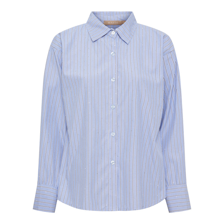 MARTA DU CHATEAU - SKJORTE - VELOURA 8199 - BLUE STRIPE