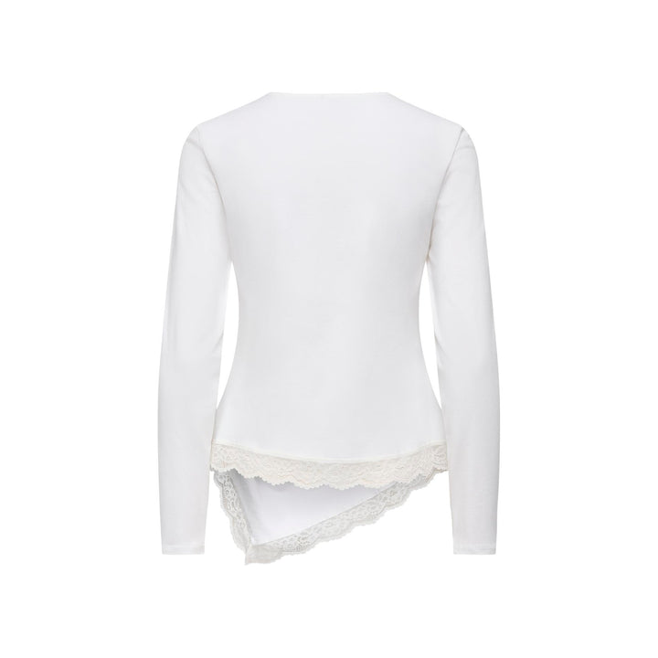 ONLY - BLUSE - LIVE LOVE RUCHING 15385111 - CLOUD DANCER/LACE
