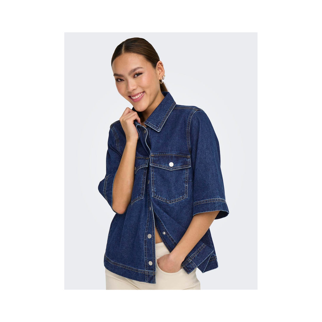 ONLY - DENIMSKJORTE - BELLE 15347084 - DARK BLUE DENIM