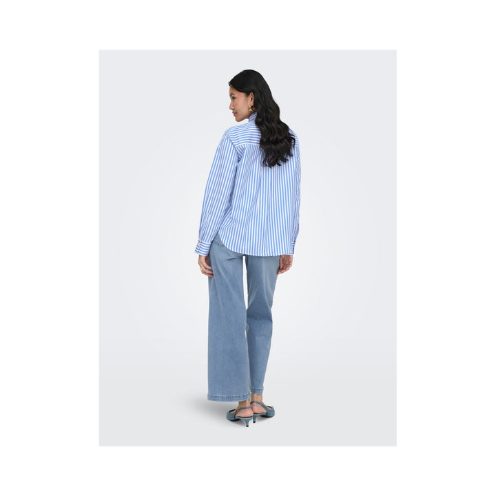 ONLY - SKJORTE - LYRA OREGON 15369914 - CLOUD DANCER/PROVENCE STRIPES