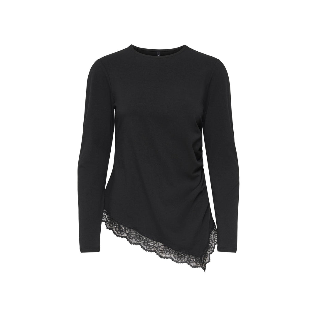 ONLY - BLUSE - LIVE LOVE RUCHING 15385111 - BLACK/LACE