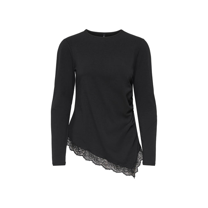 ONLY - BLUSE - LIVE LOVE RUCHING 15385111 - BLACK/LACE