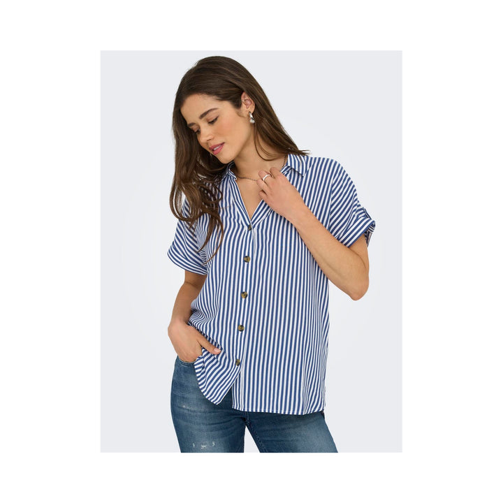 ONLY - SKJORTE - YASMIN 15348758 - PEACOAT STRIPES/WHITE