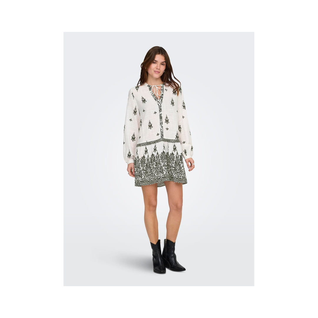 ONLY - KJOLE - ALMA 15367921 - CLOUD DANCER/BLACK ALMA PRINT