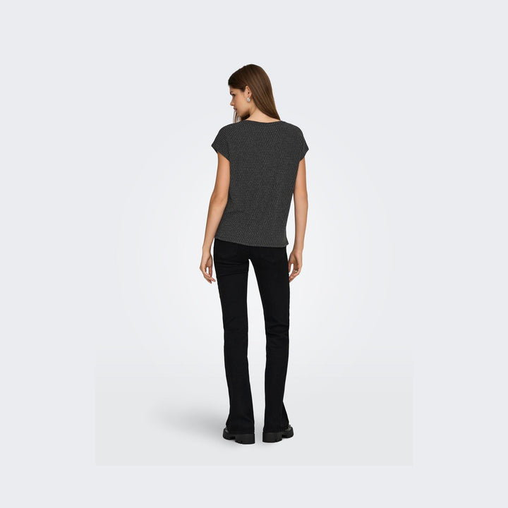 ONLY - TOP - CAROL 15360960 - BLACK/HARLEKIN GLITTER
