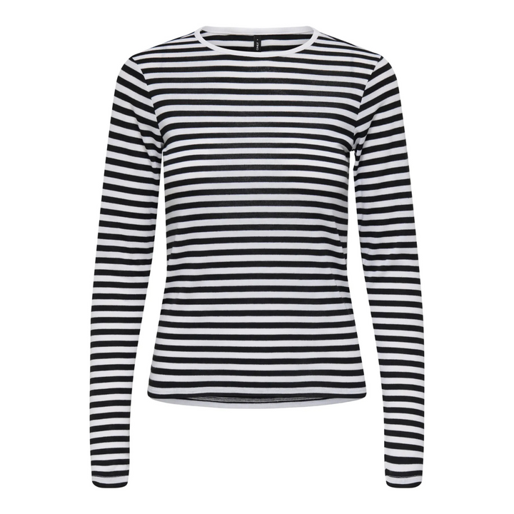 ONLY - BLUSE - ELLI RIB 15375353 - WHITE/BLACK STRIPES