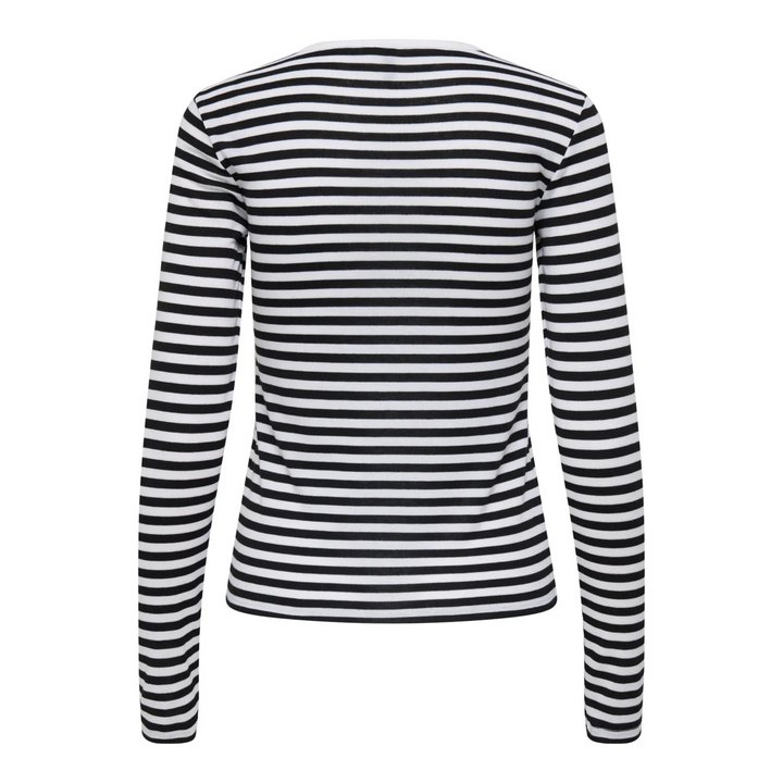 ONLY - BLUSE - ELLI RIB 15375353 - WHITE/BLACK STRIPES