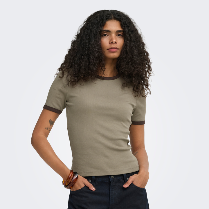 ONLY - T-SHIRT - VAL 15390610 - WALNUT/COFFEE BEAN CONTRAST