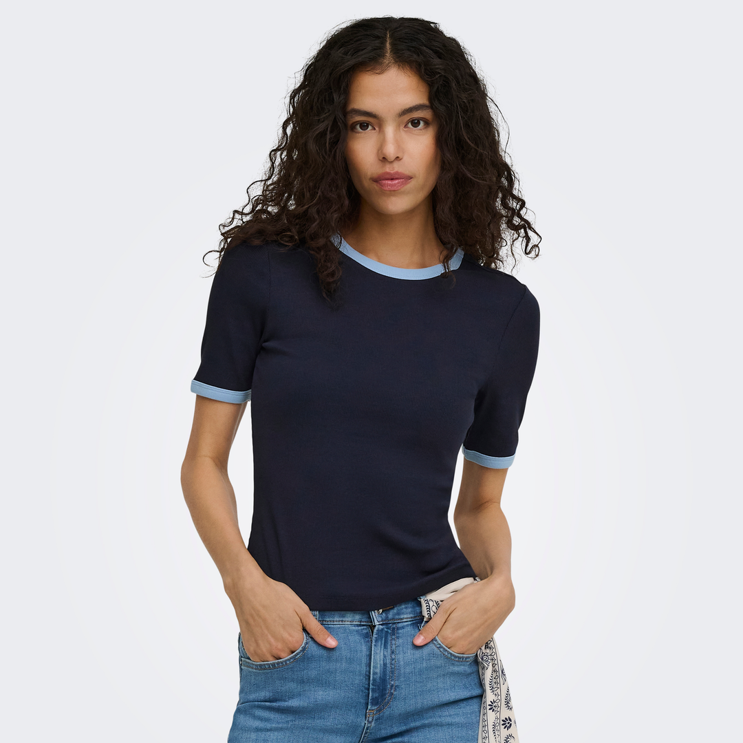 ONLY - T-SHIRT - VAL 15390610 - NIGHT SKY/CASHMERE BLUE CONTRAST