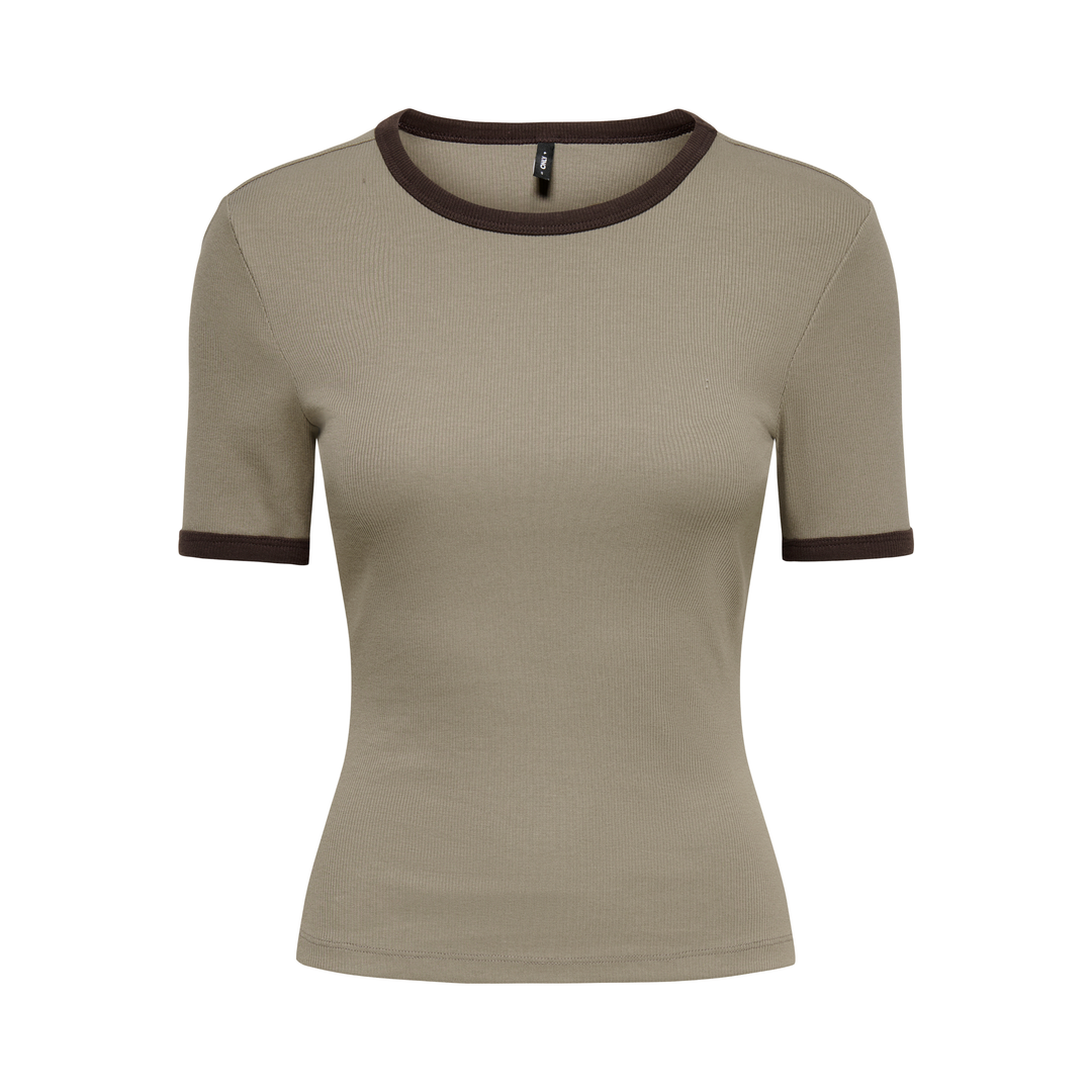 ONLY - T-SHIRT - VAL 15390610 - WALNUT/COFFEE BEAN CONTRAST