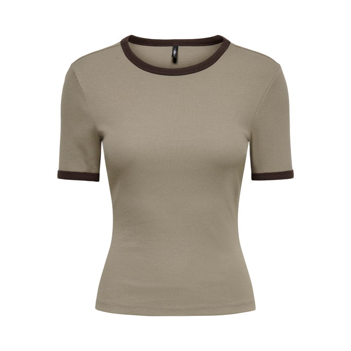 ONLY - T-SHIRT - VAL 15390610 - WALNUT/COFFEE BEAN CONTRAST